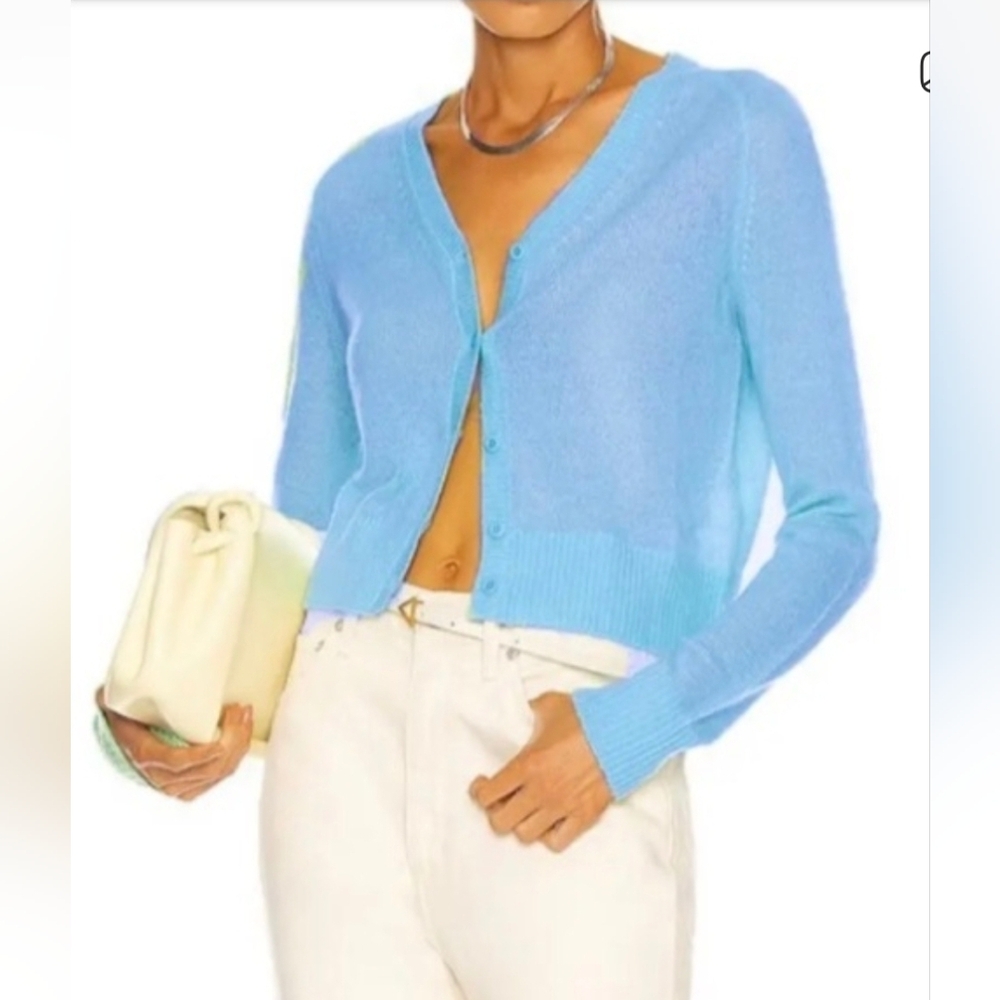 Re/Done Sky Blue Women's Cardigan Good Condition Size S Luxury V Neck